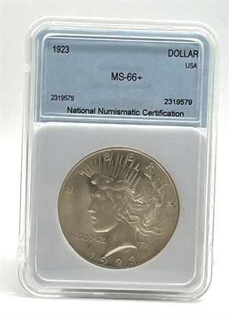1923 Silver Peace Dollar NNC MS66+