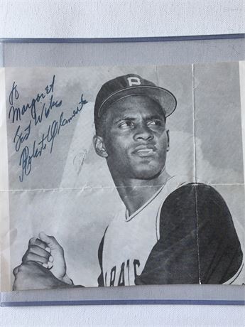 Pittsburgh Pirates Roberto Clemente Signed and Certified 8x7” Photo