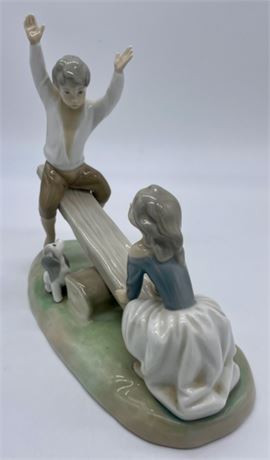 Lladro #4867 Boy Girl Seesaw Figurine