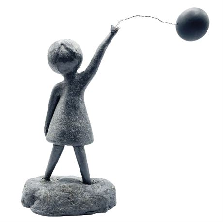 William Lattimer 1960s Sculpture Girl with Balloon