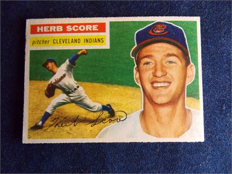 1956 Topps #140 Herb Score rookie card, Cleveland Indians