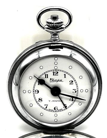 Vintage Chesterfield 7 Jewels Silver Tone Pocket Watch