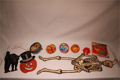 Vintage Noise Makers and Halloween Decorations