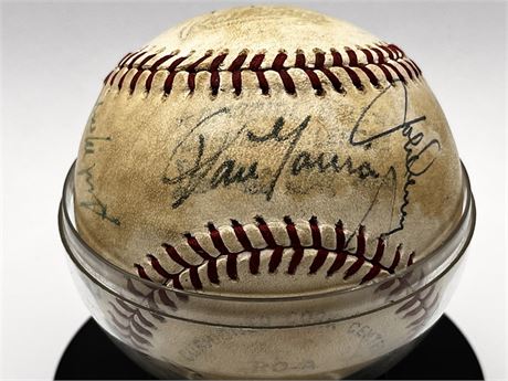 Autographed Bob Feller Mudcat Grant +10 Cleveland Indians Signed Baseball