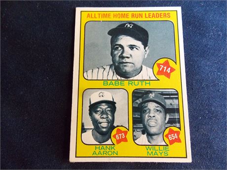 1973 Topps #1 Babe Ruth/Hank Aaron/Willie Mays