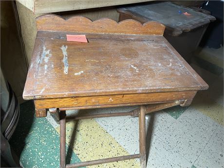 Antique Folding Children's School Wooden Desk