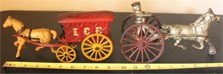 Vintage Cast Iron Horse Carriages