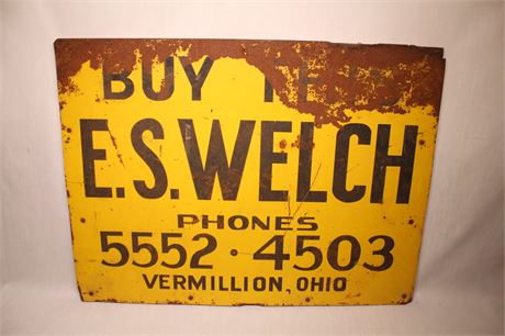 Vintage Metal Vermilion Advertising Sign