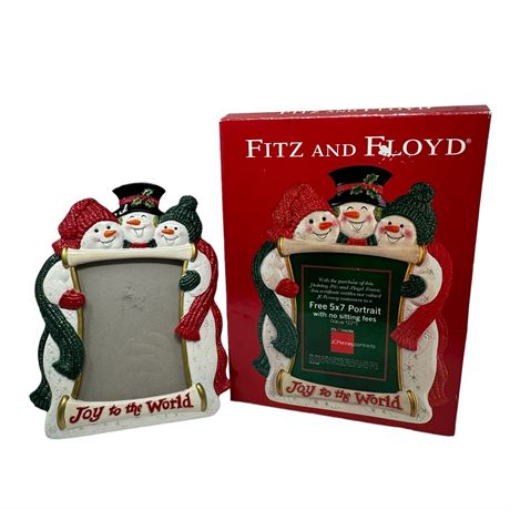 Fitz and Floyd Joy to the World Snowman Picture Frame