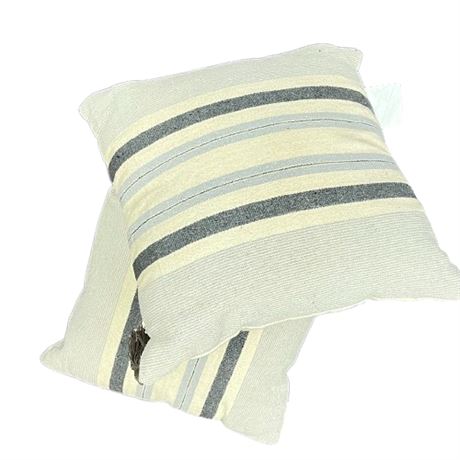 Cotton Stripe Decorative Throw Pillows