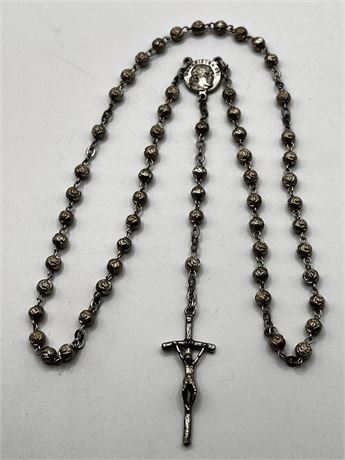 Vintage Rosary Necklace Crucifix Pendant