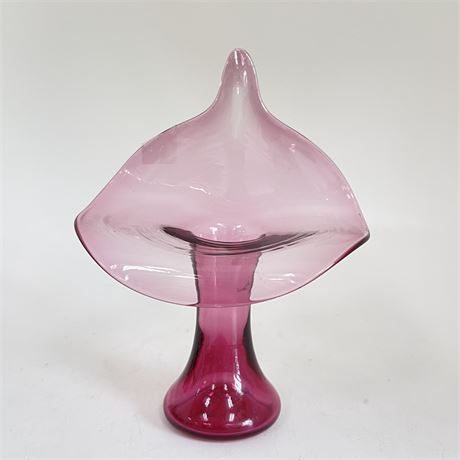 Pilgrim Glass Jack-In-The-Pulpit Vase, Cranberry