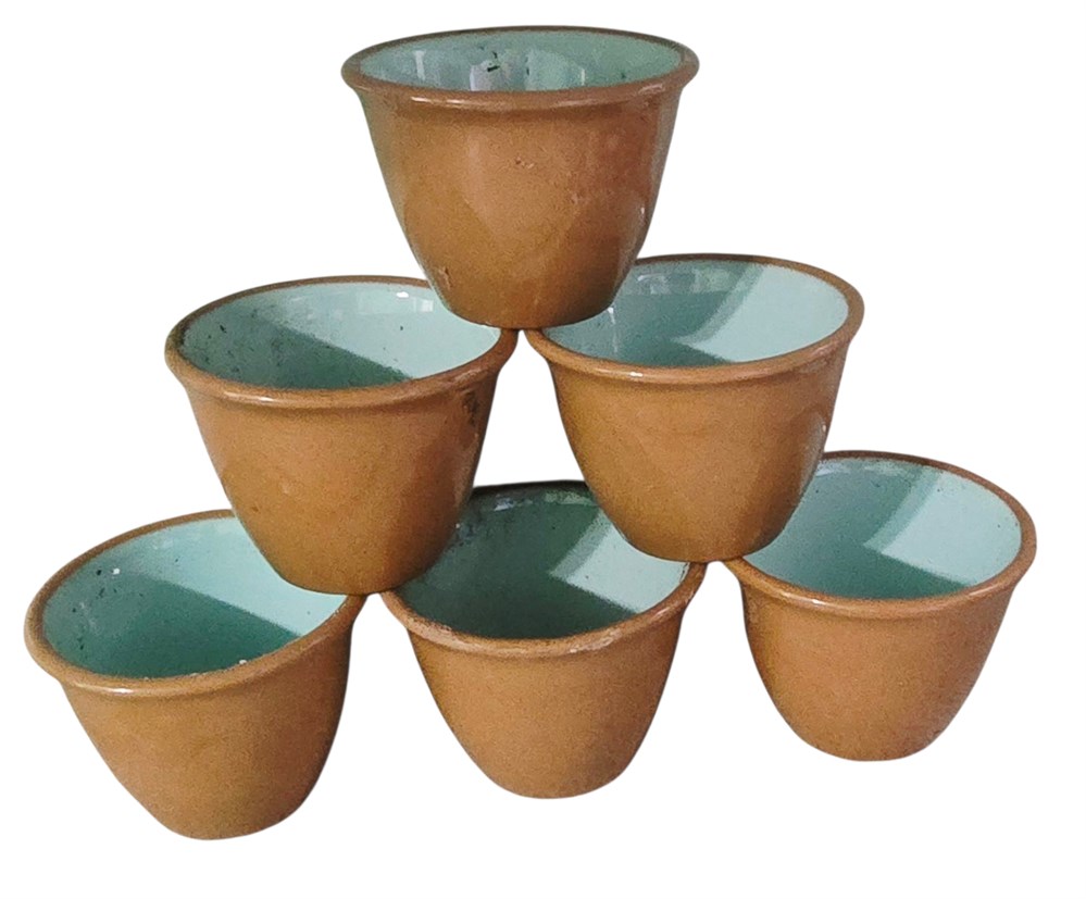 Rust Tea Cups Rust Belt Revival Online Auctions - Set of (6) 1940's-60's Hall caramel ...