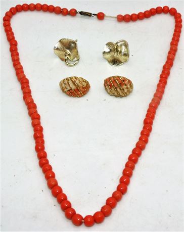 Necklace &2 pair earrings Lisner etc