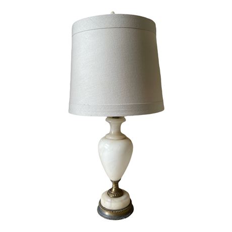 Vintage Alabaster and Marble Occasional Table Lamp