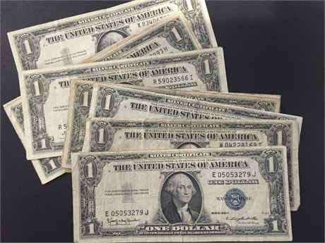 1935 or 1957 One Dollar ($1) Bill Clean Circulated Silver Certificate - 1 NOTE