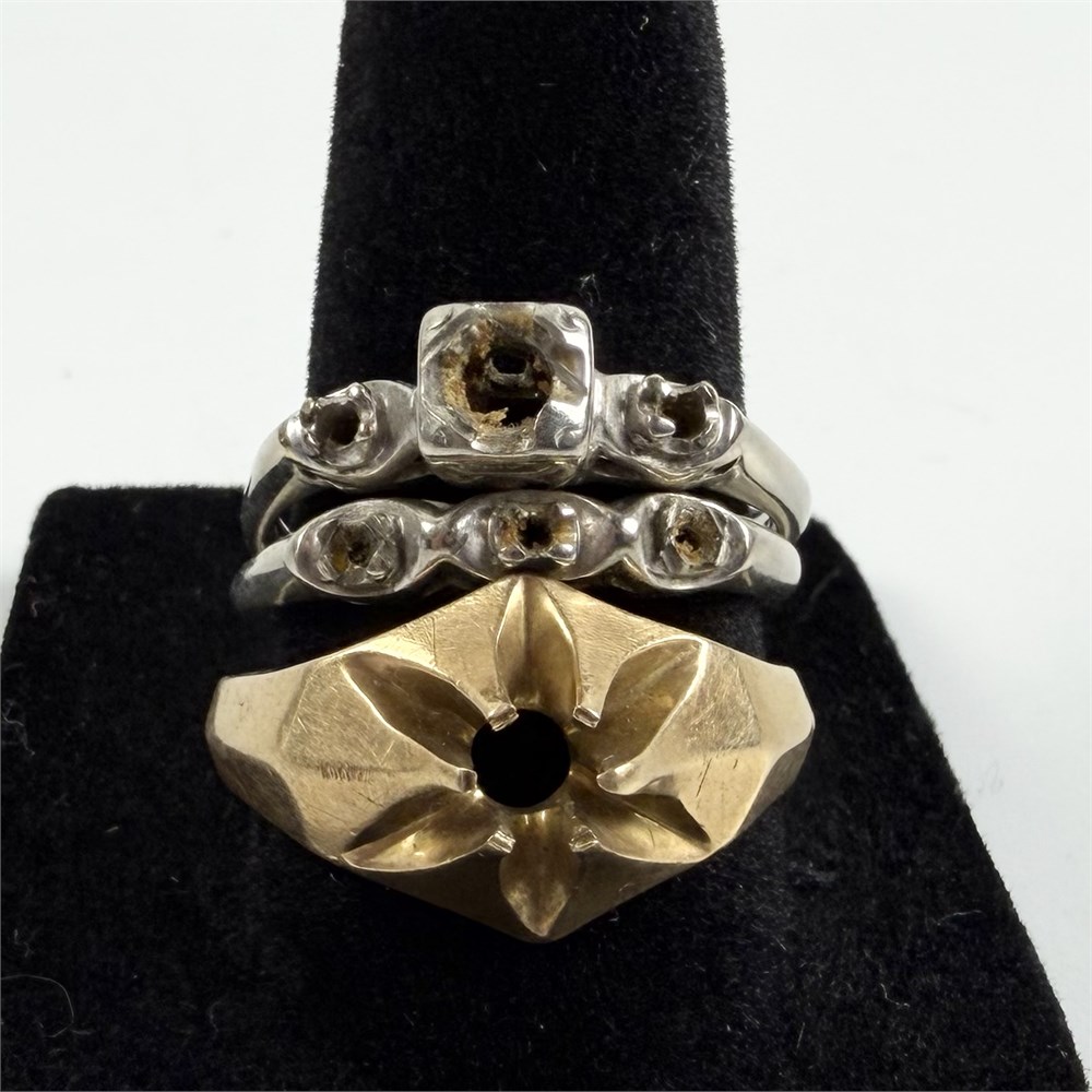 Rust Belt Revival Online Auctions - Group of three 14K Gold Scrap Rings