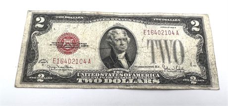 1928 G Series Two Dollar Red Seal