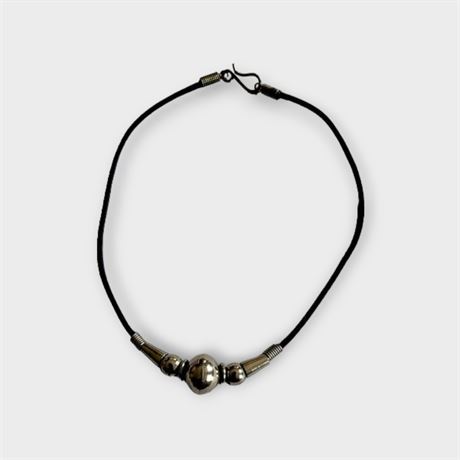 Multi strand silver bead necklace