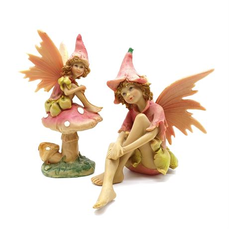 Set of Two Fairy Resin Figurines