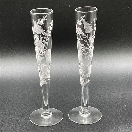 Crystal Etched Champagne Flutes