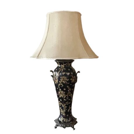 Decorative Porcelain and Bronze Accent Table Lamp