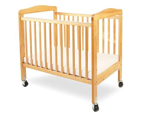 NEW LA Baby Compact Non-Folding Wooden Window Crib, Natural