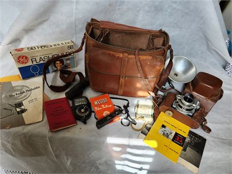 Vintage Kodak 35 camera and accessories