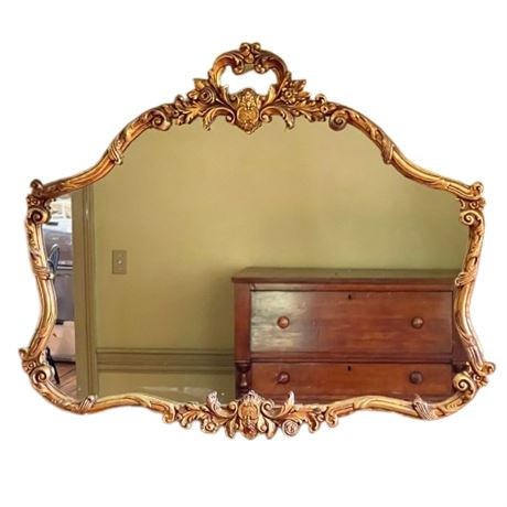 Antique Carved Wood Gilded Mirror