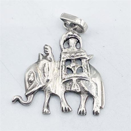Indian Sterling Silver Elephant Pendant