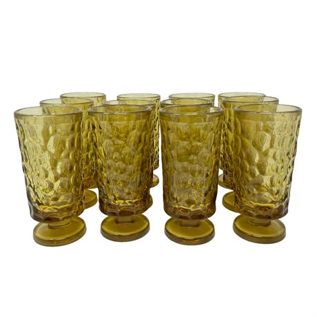 Set of 12 Amber Glass Drinking Glasses