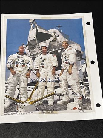 1970 Autographed NASA Astronaut Signed Photograph Conrad Gordon and Bean