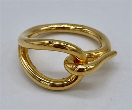 Hermes Gold Toned Scarf Ring