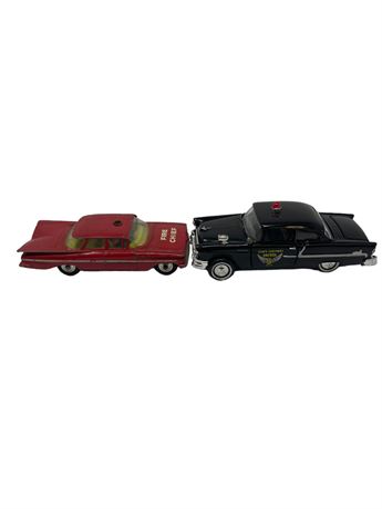 2 Die Cast Police Cars Corgi and Road Champs