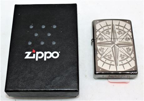 New Zippo lighter Compass design & box