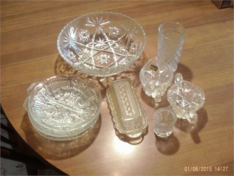 Vintage Assorted Glass Serving Pieces