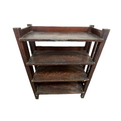 Dark Stained Mission Style Wood Book Shelf