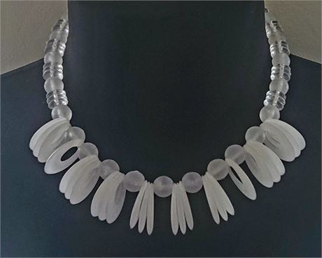 Bold Clear chunky bead necklace