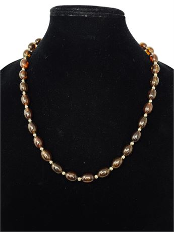 Rootbeer Marbled Bead Necklace