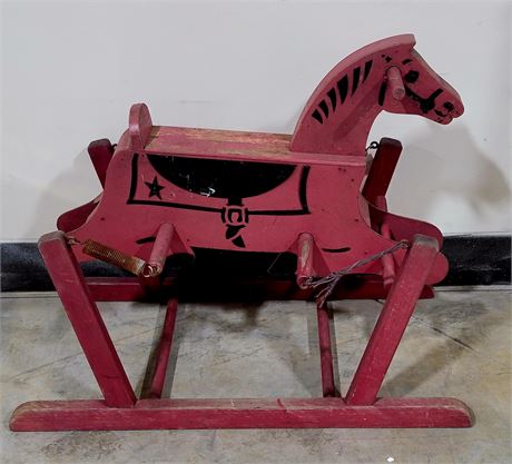 Antique "The Wonder Horse" Wood spring riding horse