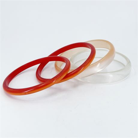 MId Century Lucite Bangle and Spacer Bracelets