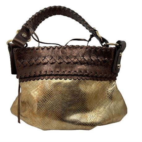 Francesco Biasia Golden Erin Large Leather Hobo Bag