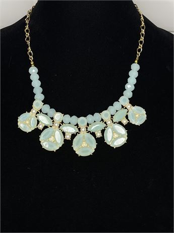 Faceted Bead Pastel Bib Necklace