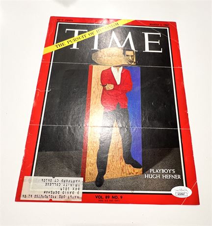 Hugh Hefner Signed Time Magazine Cover JSA Certified