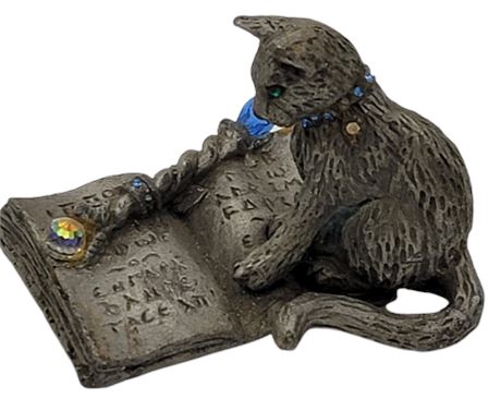 Sunglo Denicole Pewter Wizard Cat Figurine