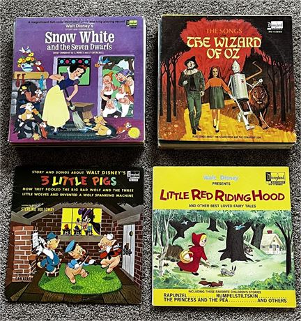 Bambi Snow White Dumbo Mother Goose Large Lot 1960-1971 Walt Disney Record Album