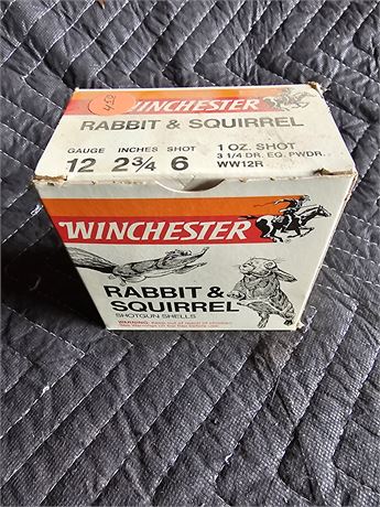 12 GAUGE Winchester Rabbit & Squirrel, 2-3/4", 6 Shot