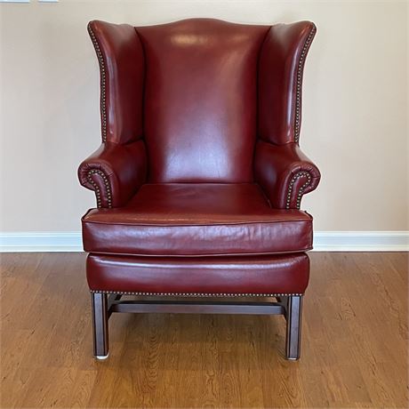Pottery Barn "Thatcher" Leather Wing Back Chair