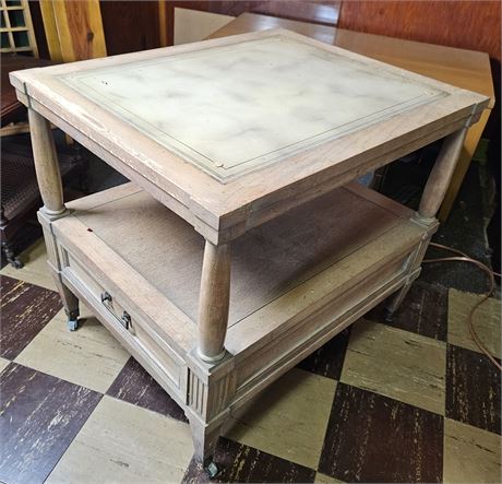 End / Side Table w/ Drawer and Glass