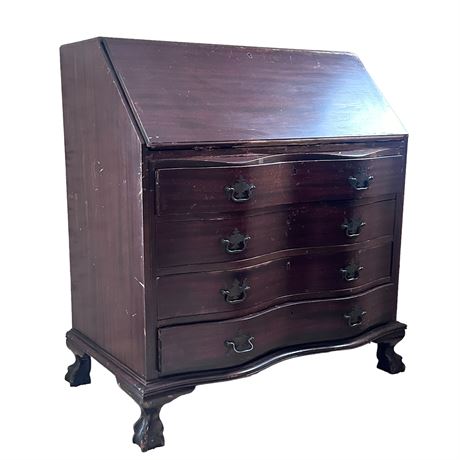 Vintage Mahogany Chippendale Style Drop-Top Secretary’s Desk
